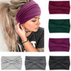 Picture of IVARYSS Wide Headbands for Women, Solid Knotted Head Wraps Turbans, Large African Style Head Bands Hair Accessories, 6 Pack