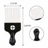 Picture of LEADUWAY Hair Pick, Hair Comb, Metal Pick Comb, Detangle Wig Braid Hair Styling Comb, Black, 1 PACK
