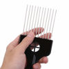 Picture of LEADUWAY Hair Pick, Hair Comb, Metal Pick Comb, Detangle Wig Braid Hair Styling Comb, Black, 1 PACK