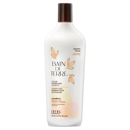 Picture of Bain de Terre Passion Flower Color Preserving Shampoo, for Vibrant Color & Protection from Fading, with Argan & Monoi Oils, Paraben-free, Vegan, 13.5 Fl Oz