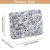 Picture of HHQQWZ Makeup Bag Travel Cosmetic Bag for Women Girls, Zipper Make Up Pouch, Floral Flowers Toiletry Organizer Makeup, Portable Storage Bag, Cosmetic Travel Cloth Bag (L/Navy Blue Flower)