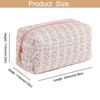 Picture of HHQQWZ Makeup Bag Travel Cosmetic Bag for Women Girls, Zipper Make Up Pouch, Floral Flowers Toiletry Organizer Makeup, Portable Storage Bag, Cosmetic Travel Cloth Bag (Pink+Pink Bowknot)