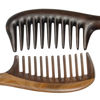 Picture of Louise Maelys 2pcs Wooden Wide Tooth Comb for Curly Thick Hair Anti-Static Black & Green Sandalwood Detangler Hair Comb for Women Men