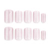 Picture of Cat Eye Press on Nails Medium Square Acrylic Nails Nude Pink Fake Nails Glossy Glitter Gradation False Nails Press ons Stick on Nails Glitter Full Cover Glue on Nails for Women Girls Manicure 24Pcs