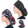Picture of ABAMERICA Ponytail Scrub Caps for Women Surgical Caps Nurse Hat with Functional Ponytail Holder for Long Hair, Single Layer