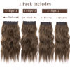 Picture of Chestnut Brown Hair Extensions, 4Pcs Synthetic Clip in Hair Extensions, 20 Inches Long Curly Hair Extensions Clip ins, Natural Thick Hair Extensions (Color:Chocolate Brown)