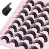 Picture of JIMIRE Russian Strip Volume Eyelashes DD Curl Wispy Fluffy False Eyelashes Look Like Lash Extensions Natural Lashes Pack 16 Pairs