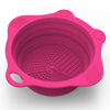 Picture of Foldable Silicone Makeup Brush Cleaner Pad Bowl, YalsFTY Portable Mat Scrubber Cleaning Tool for Makeup Brushes (Rose)