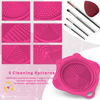 Picture of Foldable Silicone Makeup Brush Cleaner Pad Bowl, YalsFTY Portable Mat Scrubber Cleaning Tool for Makeup Brushes (Rose)
