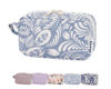 Picture of Narwey Small Cosmetic Bag, Small Makeup Bag for Purse, Travel Mini Makeup Pouch, Zipper Pouch, Cute Makeup Bag with Organized Pockets for Women (Blue Leaf, Small)