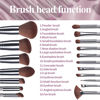 Picture of BS-MALL Makeup Brushes Premium Synthetic Foundation Powder Concealers Eye Shadows 18 Pcs Brush Set with 5 sponge & Holder Sponge Case (Grey)