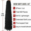Picture of 40 Inch Super Long Soft Locs Crochet Hair Pre Looped 6 Packs New Faux Locs Crochet Braids Goddess Locs Dreadlocs Synthetic Hair For Black Women (1B, 40 Inch 6PACK)
