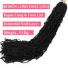 Picture of 40 Inch Super Long Soft Locs Crochet Hair Pre Looped 6 Packs New Faux Locs Crochet Braids Goddess Locs Dreadlocs Synthetic Hair For Black Women (1B, 40 Inch 6PACK)