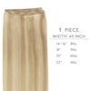 Picture of WENNALIFE Sew in Hair Extensions Real Human Hair, 22 Inch 110g Light Blonde Highlighted Golden Blonde Machine Weft Hair Extensions Human Hair Hand Tied Weft Hair Extensions Sew In