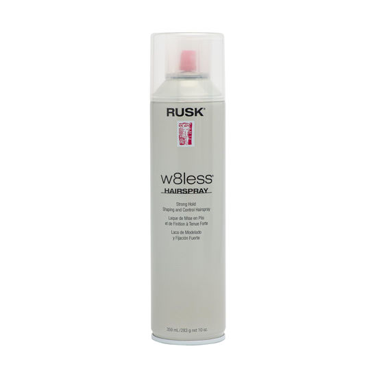 Picture of RUSK Designer Collection W8less Strong Hold Shaping and Control Hairspray, Provides Natural, Long-Lasting, Texture and Maximum Shine, 10 oz.