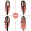 Picture of NAYOO Long Ombre Pink Wavy Wig for Women 26 Inch Middle Part Curly Wavy Wig Natural Looking Synthetic Heat Resistant Fiber Wig for Daily Party Use (Ombre Pink)