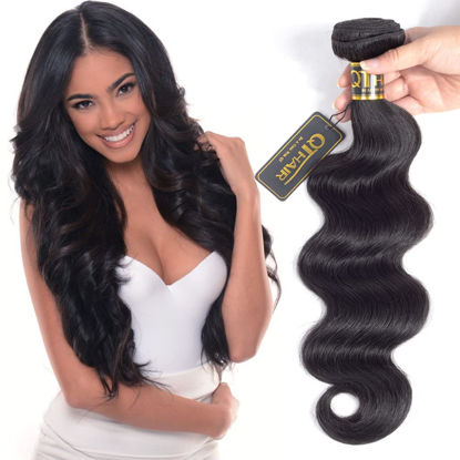 Picture of QTHAIR 16a Brazilian Body Wave Bundles Virgin Human Hair Hair Weave (8",100g,Natural Black)100% Unprocessed Brazilian Body Wave Virgin Hair Extensions for All Women