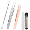 Picture of WSYUB Blackhead Tweezers, Pimple Popper Tool Kit, Blackhead Extractor,Ingrown Hair Tweezers, Blemish and Blackhead Removal Tools
