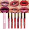 Picture of evpct 6Pcs Matte to Glitter Liquid Lipstick Long Lasting Lip Set Kit,6 Color Diamond Dark Red Pink Purple Mauve Glitter Sparkly Glossy Metallic Shimmer Sparkle Waterproof Lipstick Lip Gloss for Women