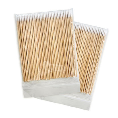 Picture of 200PCS Pointed Cotton Swabs - Precision Tip Cotton Swabs with Wooden Sticks - Microblading Cotton Swab 4 inch - Cotton Swabs for Makeup, Tattoo Permanent Supplies