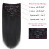 Picture of Mihugass Straight Clip in Hair Extensions Real Human Hair For Women 100% Unprocessed Brazilian Virgin Hair Straight Clip Ins 8pcs with 18 Clips 120g(20inch,#1B)