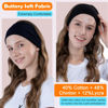 Picture of RITOPER Black Workout Head Bands for Women's Hair, Buttery Soft Non Slip Wide Thick Headbands Hair Bands for Women's Hair, Solid Headband for Fashion, Yoga, Running, Spa Day, Sports, Travel