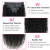 Picture of Seamless Clip In Hair Extensions Real Human Hair Invisible PU Weft Kinky Curly Clip Ins Human Hair Extensions 8pcs with 18Clips Per Set 120g(22inch,Natural Black)