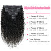 Picture of Kinky Curly Clip in Hair Extensions Real Human hair For Women Brazilian Virgin 3c 4a Curly Clip ins Human Hair Extensions (16inch,#1B)