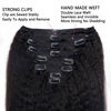Picture of Kinky Straight Clip in Hair Extensions Real Human Hair Natural Black Clip ins for Women 24 Inch 120g 8pcs Seamless Kinky Straight Clip on Extensions Human Hair
