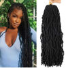 Picture of 7 Packs 24 Inch Soft Locs Crochet Hair Pre Looped Faux Locs Crochet Braids 126 Stands Curly Wavy Goddess Locs for Butterfly Crochet hair for Black Women (24 Inch 7Pack 1B)