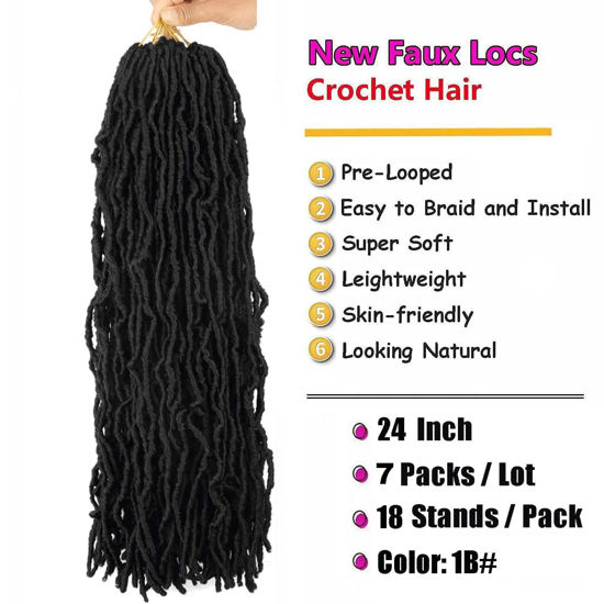 GetUSCart- 7 Packs 24 Inch Soft Locs Crochet Hair Pre Looped Faux Locs ...