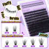 Picture of Yawmaica Lash Clusters Kit with Bottom Lashes Wispy Eyelash Extension Kit 200D Fluffy Eyelash Clusters 12-20mm D Curl Individual Lashes DIY Lash Extension Kit with Lash Bond and Seal and Lash Tweezers