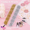 Picture of Flatback Pearls for Nail Art, Half Round Nail White Beige Gold Silver Pearls with Pickup Pencil and Tweezers, Pearls Nail Charms Accessories for Acrylics Manicure Face Hair Crafts Decor
