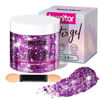 Picture of Teenitor Body Glitter, Face Glitter, Purple Glitter, 80g/2.8oz Face Body Glitter, Hair Glitter Gel, Makeup Rave Glitter, Holographic Glitter for Face and Body