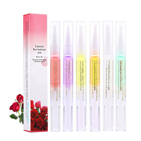 Picture of SULLMAR 6Pcs Nail Cuticle Oils Nail Nutrition Oil Pen Nail Nourishment Pens 6Smell Cuticle Revitalizer for Agnail Nourish Skin Nail Care