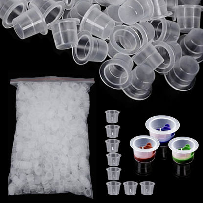 Picture of Urknall 1000PCS Large Size Tattoo Ink Cups Large Tattoo Caps 16MM Tattoo Ink Cups Pigment Cups Tattoo Plastic Cap for Tattoo Ink