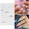 Picture of VOTACOS Flower Nail Art Stickers 7 Sheets 5D Nail Decals Spring Summer Nail Art Design 3D Self-Adhesive Nail Supplies White Yellowe Daisy Flower Nail Decoration for Women Nail DIY Design