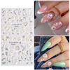 Picture of VOTACOS Flower Nail Stickers for Nail Art 6 Sheets 5D Embossed Nail Decals Spring Summer Self-Adhesive Nail Supplies Accessories 3D Flowers Nail Stickers for Women Nail Design Decoration