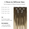 Picture of HOTBANANA Human Hair Clip in Hair Extensions, Ombre Walnut Brown to Ash Brown and Bleach Blonde 120g Clip in Hair Extensions Real Human Hair Straight Remy Hair Clip Ins 14 Inch 7pcs