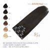 Picture of Aison Dark Brown Clip in Hair Extensions Real Human Hair 85G 100% Real Human Hair Clip in Extension Straight for Fashion Women 7pcs 16clips One Pack 18 Inch