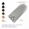 Picture of Aison Silver Clip in Hair Extensions Real Human Hair 70G Grey Remy Human Hair Clip in Extensions 18 Inch Soft Silky Straight for Full Head 7pcs 16clips One Pack (18 Inch #Silky/Grey)