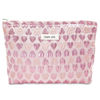 Picture of STARDW Cute Pink Makeup Bag Cosmetic Bags for Women and Girls,Travel Makeup Bag Large Capacity Canvas Makeup Bag,Makeup Organizer Bag Zipper Pouch (Pink Heart)