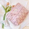 Picture of STARDW Cute Pink Makeup Bag Cosmetic Bags for Women and Girls,Travel Makeup Bag Large Capacity Canvas Makeup Bag,Makeup Organizer Bag Zipper Pouch (Pink Heart)