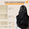 Picture of DOORES Human Hair Extensions, Platinum Blonde 24 Inch 9pcs 150g, Hair Extensions Real Human Hair Clip ins Extensions For Women Clip in Extensions Human Hair Natural Thick Silky Straight