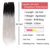 Picture of Leeven 40 Strands Dreadlock Extensions 24 Inch Black to Grey Single Ended 0.6 cm Width Handmade Dreads Synthetic Crochet Hair Soft Loc Extensions for Women Men