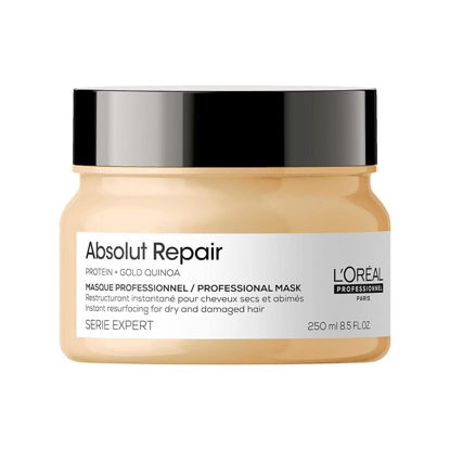 Picture of L'Oreal Professionnel Absolut Repair Hair Mask | Protein Hair Treatment | Repairs & Nourishes Dry, Damaged Hair | With Quinoa & Proteins | Adds Shine | Medium to Thick Hair Types
