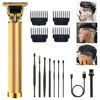 Picture of Hair Clippers for Men, Hair Trimmer T Blade Trimmer Zero Gapped Trimmer, Cordless Rechargeable Beard Trimmer Shaver Hair Cutting Kit with Ear Spoon Tool Set (Gold)