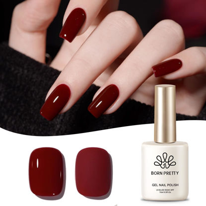 Picture of BORN PRETTY Burgundy Gel Nail Polish Soak Off UV LED Nail Lamp Gel Polish Nail Art Manicure Salon DIY Home 10ML