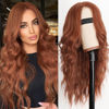 Picture of AISI HAIR Auburn Wigs for Women, Long Wavy Lace Hairline Wig, Middle Part Synthetic Heat Resistant Wig for Daily Party