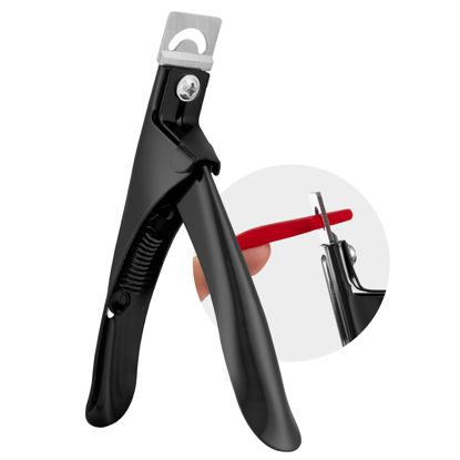 Picture of AIRSEE Professional Adjustable Stainless Steel Acrylic Nail Clippers False Nail Cutters for Artificial Acrylic Nails Fake Nail Tips, Rustproof Manicure Pedicure Tool for Salon Home Nail Art - Black